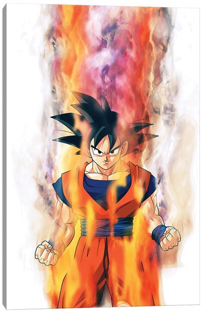 Goku On Smoke II Canvas Art Print - Goku