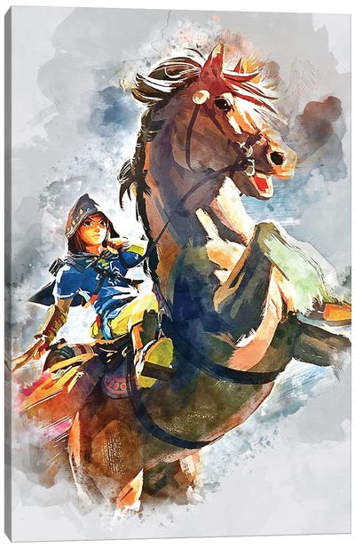 Link Watercolor III Canvas Art Print - The Legend Of Zelda