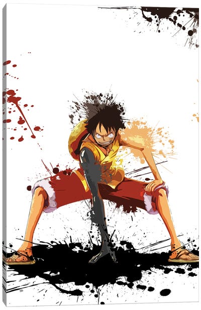 Luffy Watercolor II Canvas Art Print - One Piece
