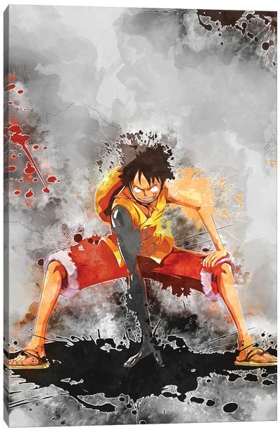 Luffy Watercolor III Canvas Art Print - One Piece