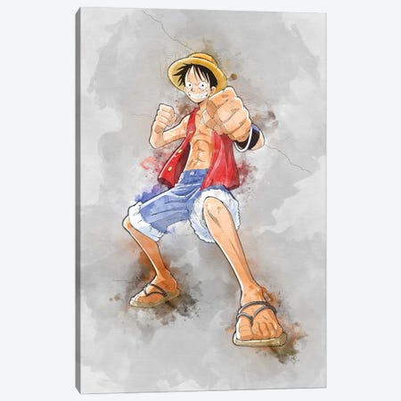 One Piece Anime - Luffy - 80s Retro Art P - Art Print