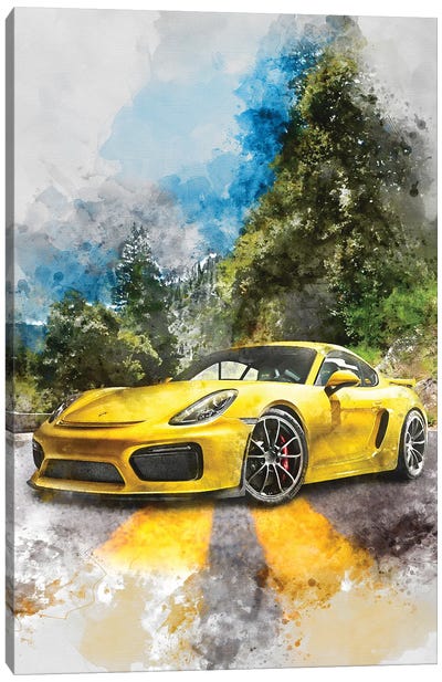 Porsche Cayman GT4 Canvas Art Print - Gab Fernando