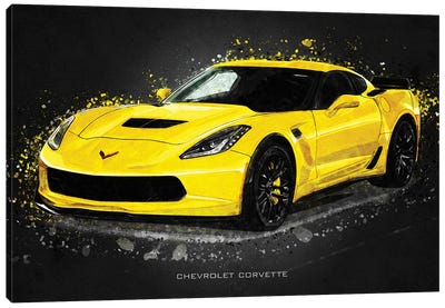 Chevrolet Corvette Acrylic Canvas Art Print - Gab Fernando