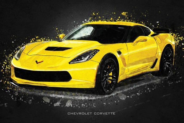 By Land: Chevrolet Corvette Acrylic by Gab Fernando