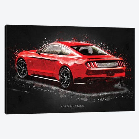 Ford Mustang Acrylic Canvas Print #GFN396} by Gab Fernando Art Print