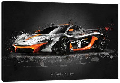Mclaren P1 GTR Canvas Art Print - Cars By Brand