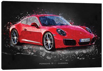 Porsche 911 Carrera Canvas Art Print - Cars By Brand