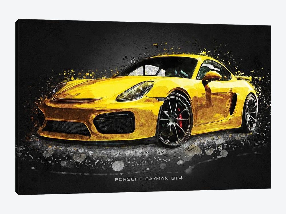 Porsche Cayman Gt4 Acrylic by Gab Fernando 1-piece Canvas Art