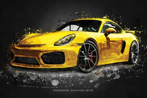By Land: Porsche Cayman Gt4 Acrylic by Gab Fernando