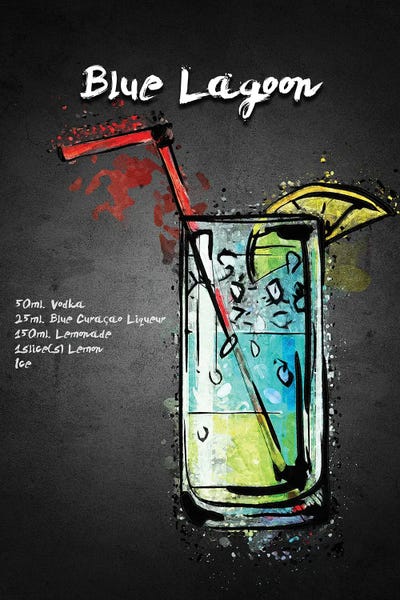 Cocktails & Mixed Drinks: Blue Lagoon I by Gab Fernando