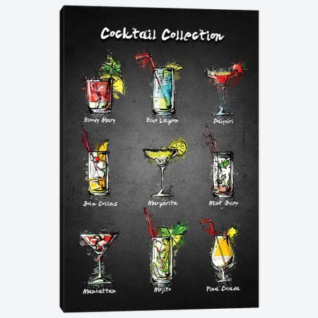 Cocktail Menu I Canvas Print #GFN412} by Gab Fernando Art Print