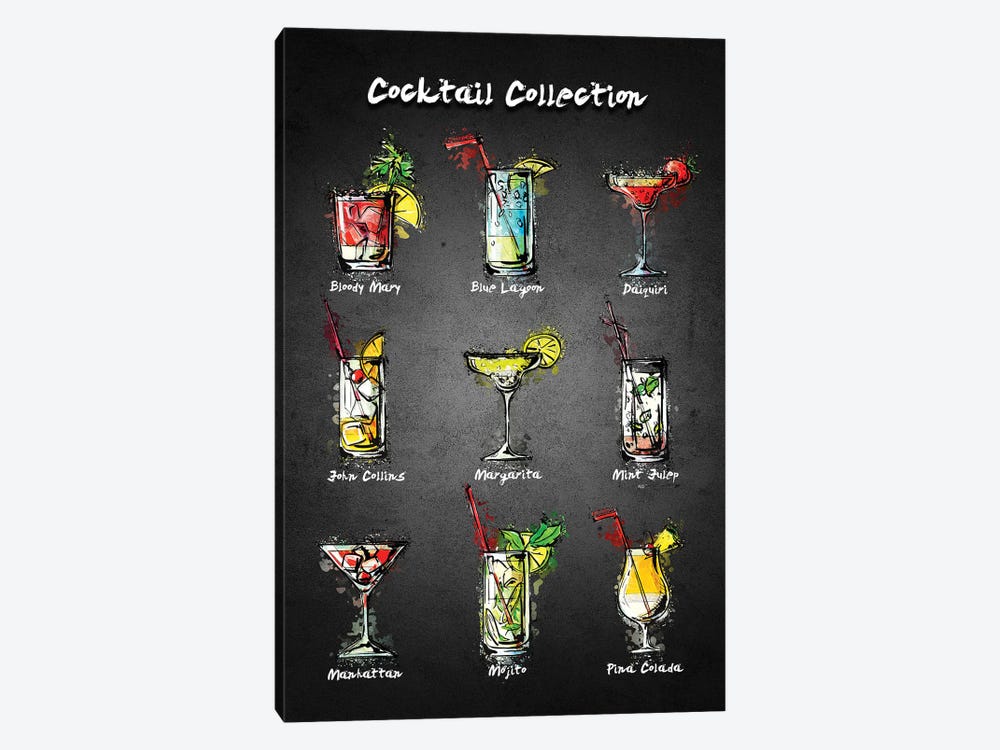 Cocktail Menu I by Gab Fernando 1-piece Canvas Art Print
