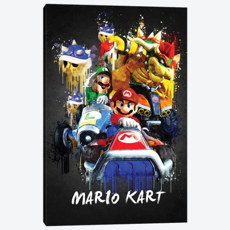 Mario Kart Canvas Print #GFN438} by Gab Fernando Art Print