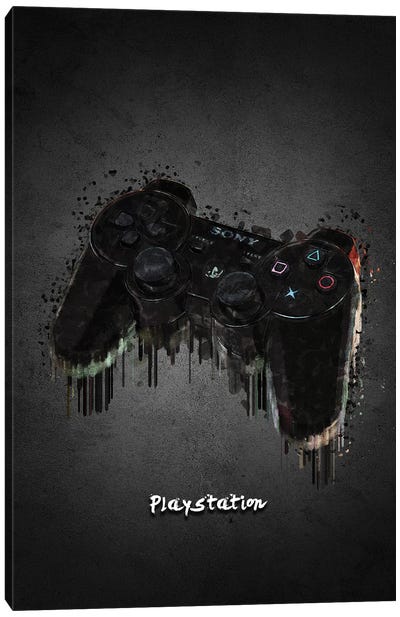 Playstation Controller Canvas Art Print - Video Game Art
