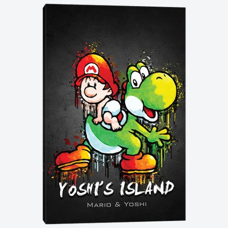 Yoshi Island Mario Canvas Print #GFN444} by Gab Fernando Canvas Print
