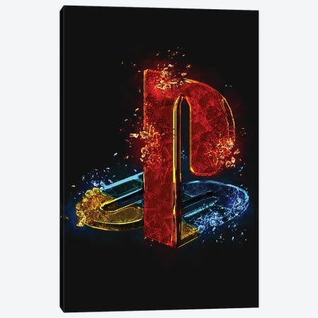 Playstaion Logo Canvas Print #GFN504} by Gab Fernando Canvas Artwork