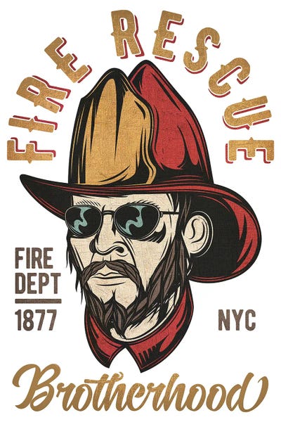 Firefighters V by Gab Fernando framed wall art