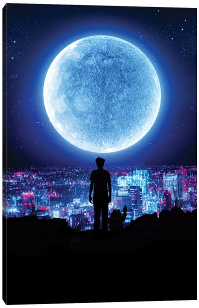 Monsta Infinite To The Moon Canvas Art Print - Limited Edition Video Game Art