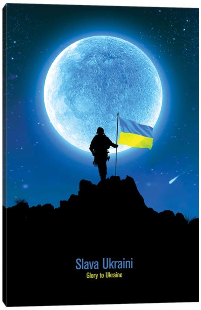 Slava Ukraini Canvas Art Print - Flag Art