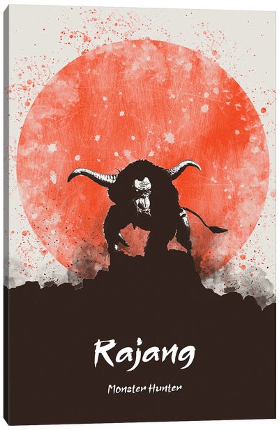 Rajang Red Sun Canvas Art Print - Limited Edition Video Game Art