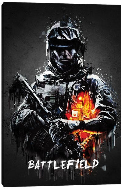 Battlefield Canvas Art Print - Video Game Character Art