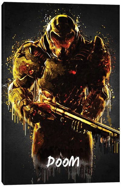 Doom Slayer Canvas Art Print - Limited Edition Video Game Art
