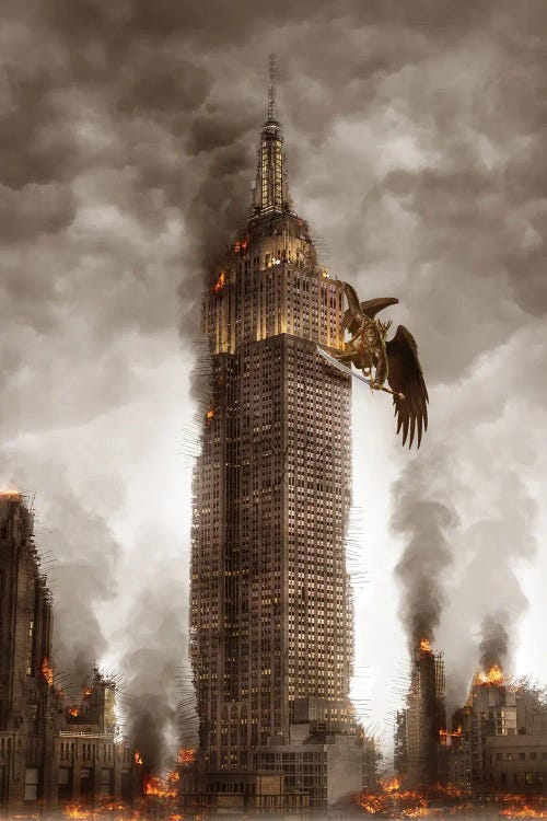 Empire State Flying Kong by Gab Fernando wall art