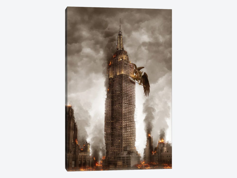 Empire State Flying Kong by Gab Fernando 1-piece Canvas Wall Art
