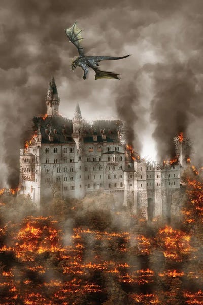 Castles & Palaces: Castle With Dragon by Gab Fernando