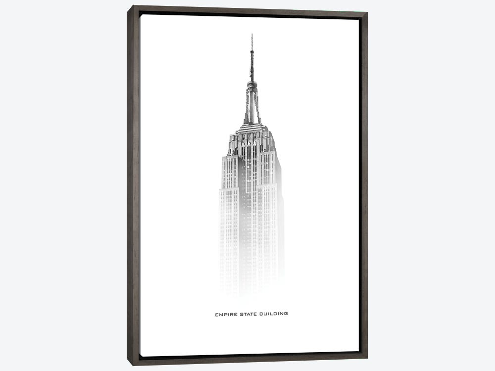 Timberlake Jef Flour 'A Building' 18 x 24 Canvas Art in White/Black/Grey