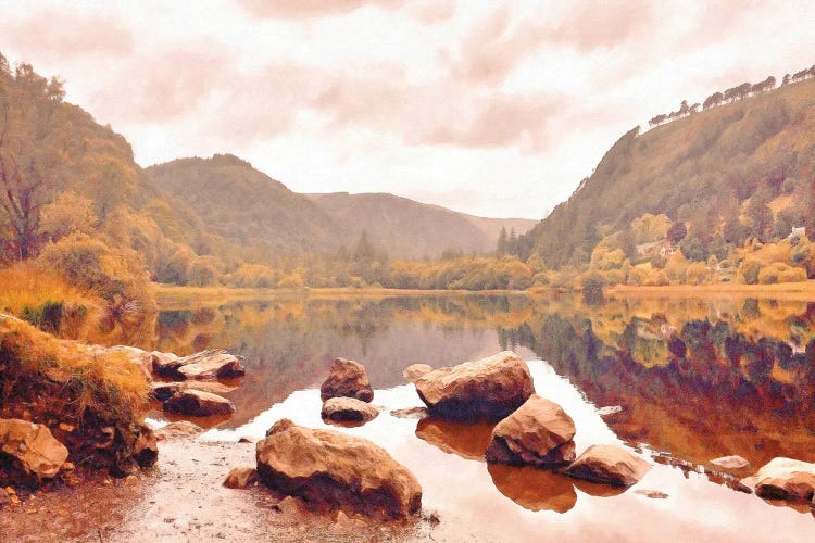 Lakeside in Autumn by Grafitee Studios wall art