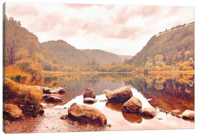 Lakeside in Autumn Canvas Art Print