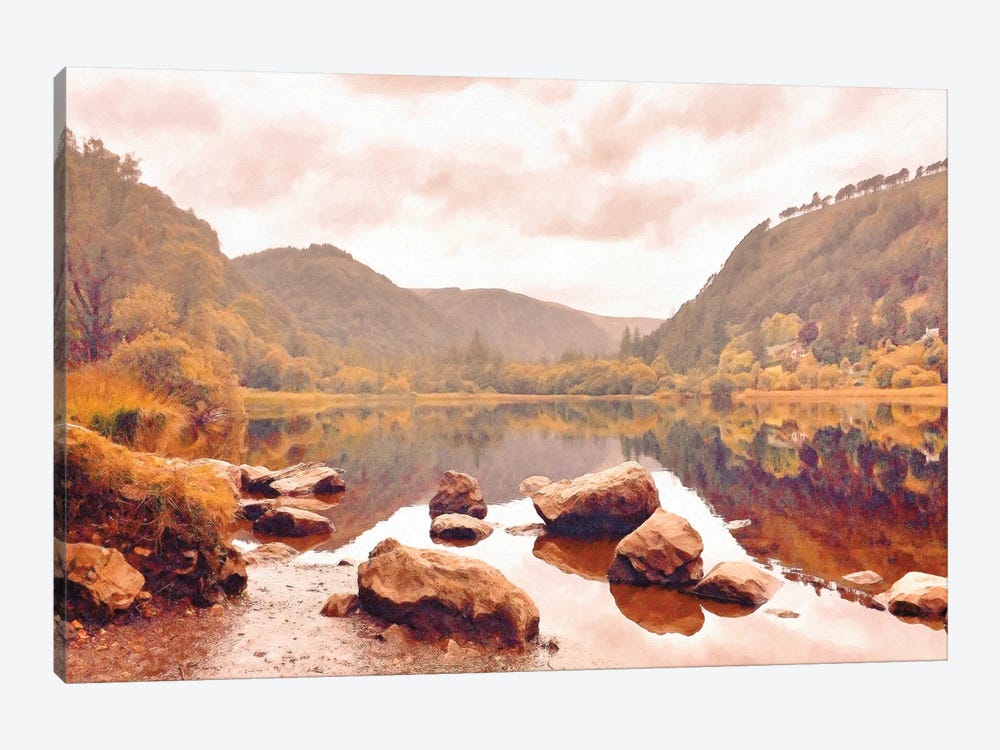 Lakeside in Autumn by Grafitee Studios 1-piece Canvas Art