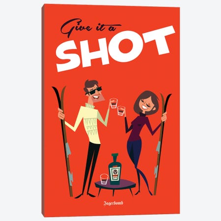 Give It A Shot Canvas Print #GGD100} by Gary Godel Art Print