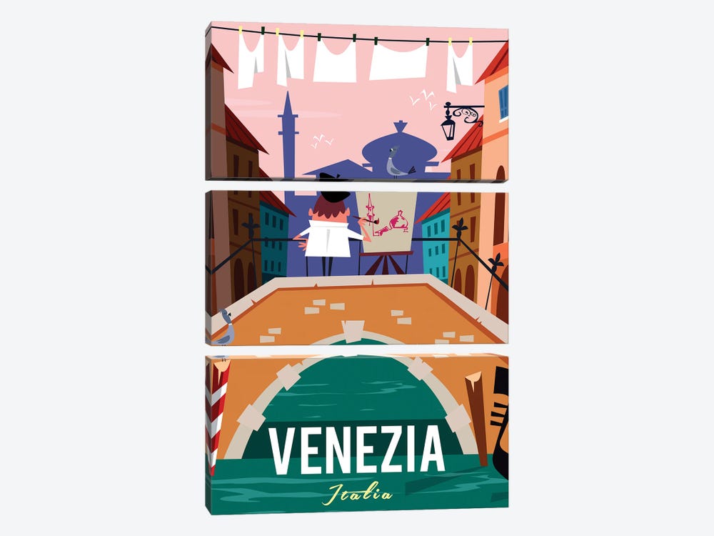 Venezia Italia by Gary Godel 3-piece Canvas Art Print