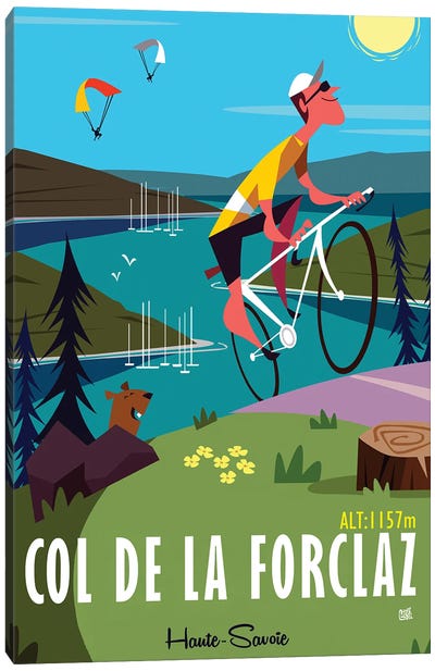 Col De La Forclaz Canvas Art Print - Cycling Art