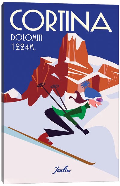 Cortina Canvas Art Print - Skiing Art