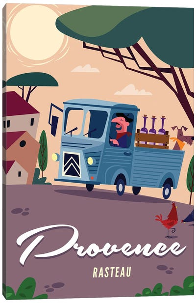 Provence Rasteau Canvas Art Print - Trucks