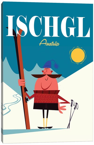 Ischgl Austria Canvas Art Print - Skiing Art