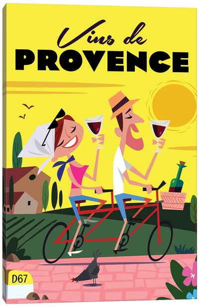 Vins De Provence III Canvas Art Print - Bicycle Art