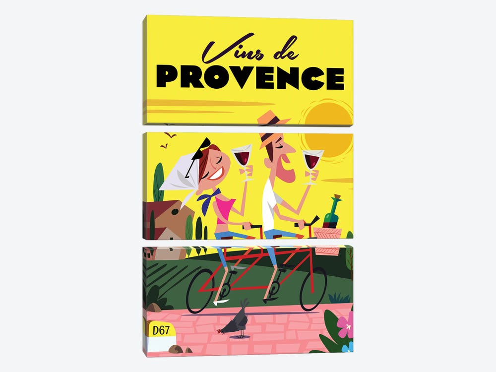 Vins De Provence III by Gary Godel 3-piece Canvas Artwork