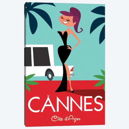 Cannes Red Carpet Canvas Print #GGD12} by Gary Godel Art Print