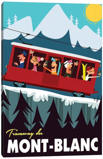 Tramway Du Mont Blanc Canvas Art Print - Skiing Art
