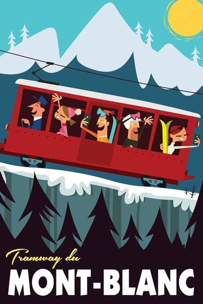 Snowy Mountains: Tramway Du Mont Blanc by Gary Godel