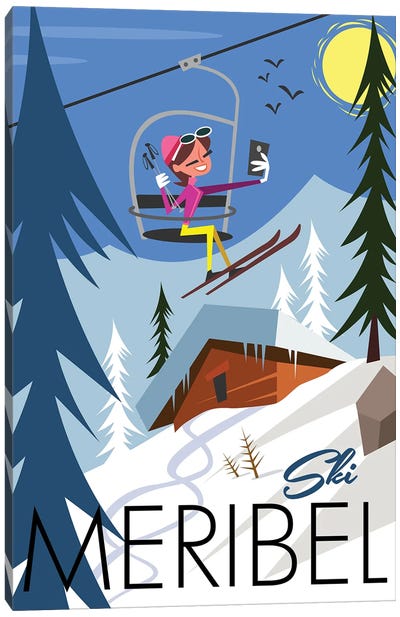 Ski Meribel Canvas Art Print - Skiing Art