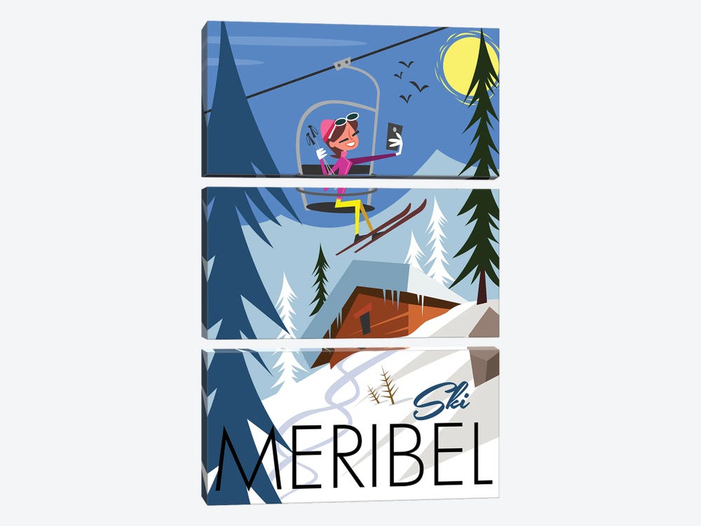 Ski Meribel by Gary Godel 3-piece Canvas Art Print