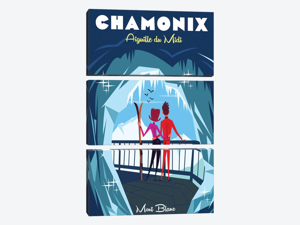 Chamonix Aiguille Du Midi by Gary Godel 3-piece Canvas Wall Art