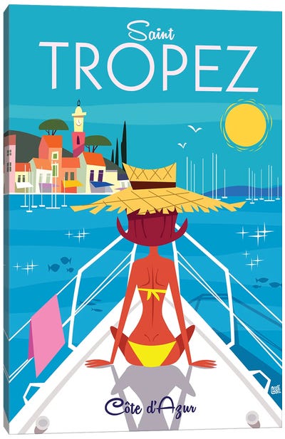 Saint Tropez I Canvas Art Print - Yacht Art