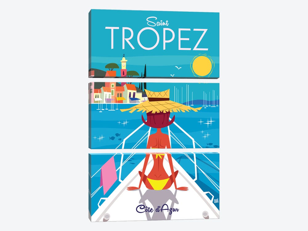 Saint Tropez I by Gary Godel 3-piece Canvas Art