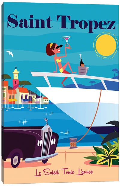 Saint Tropez II Canvas Art Print - Yacht Art